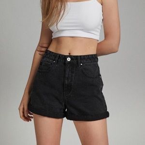 High Waist Mom Black Denim Shorts Size 8